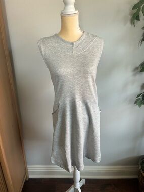 NEW Bleusalt Sleeveless Gray Sweatshirt Hoodie Dress Racerback Sz M